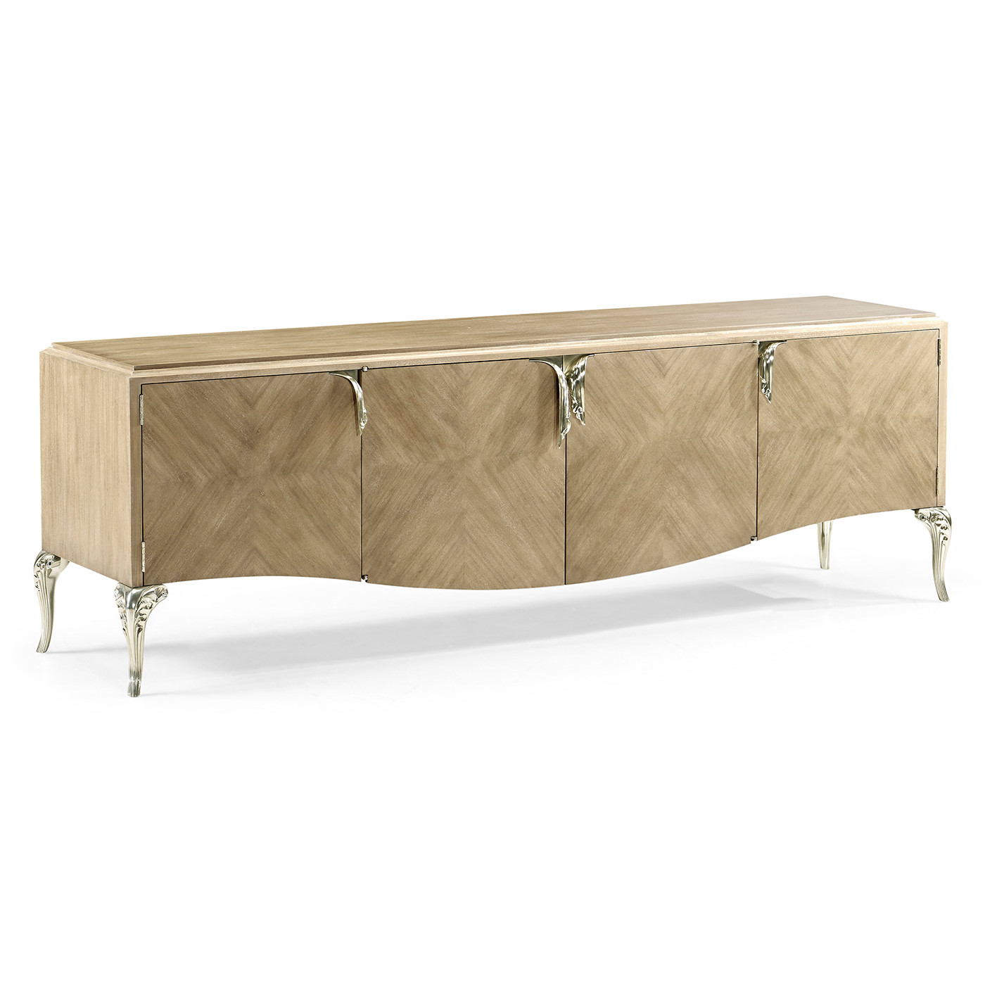 Rivoli Walnut & White Stainless Steel Entertainment Unit