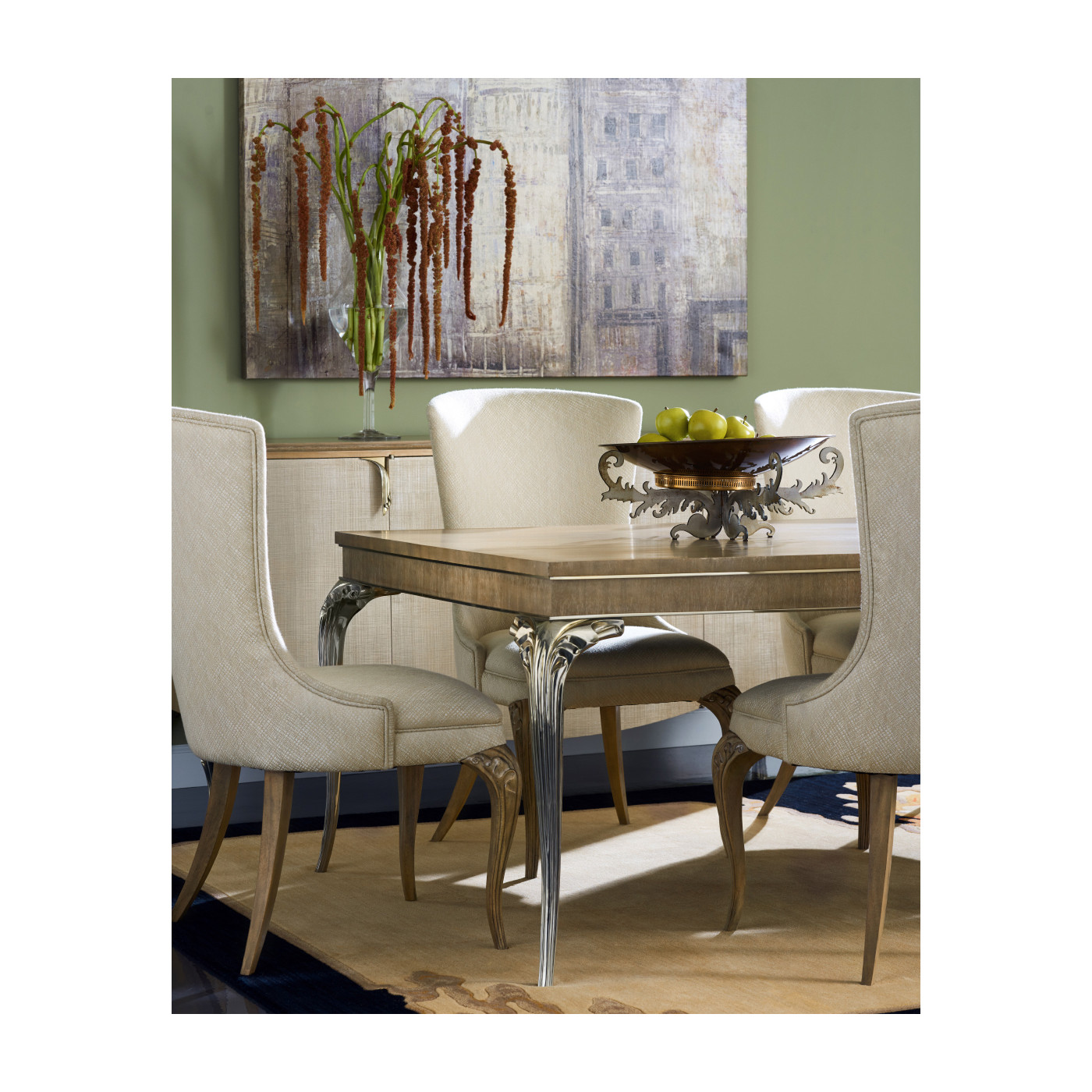 Rivoli Walnut & Champagne Credenza