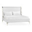 Rivoli White Stainless Steel Cali King Bed