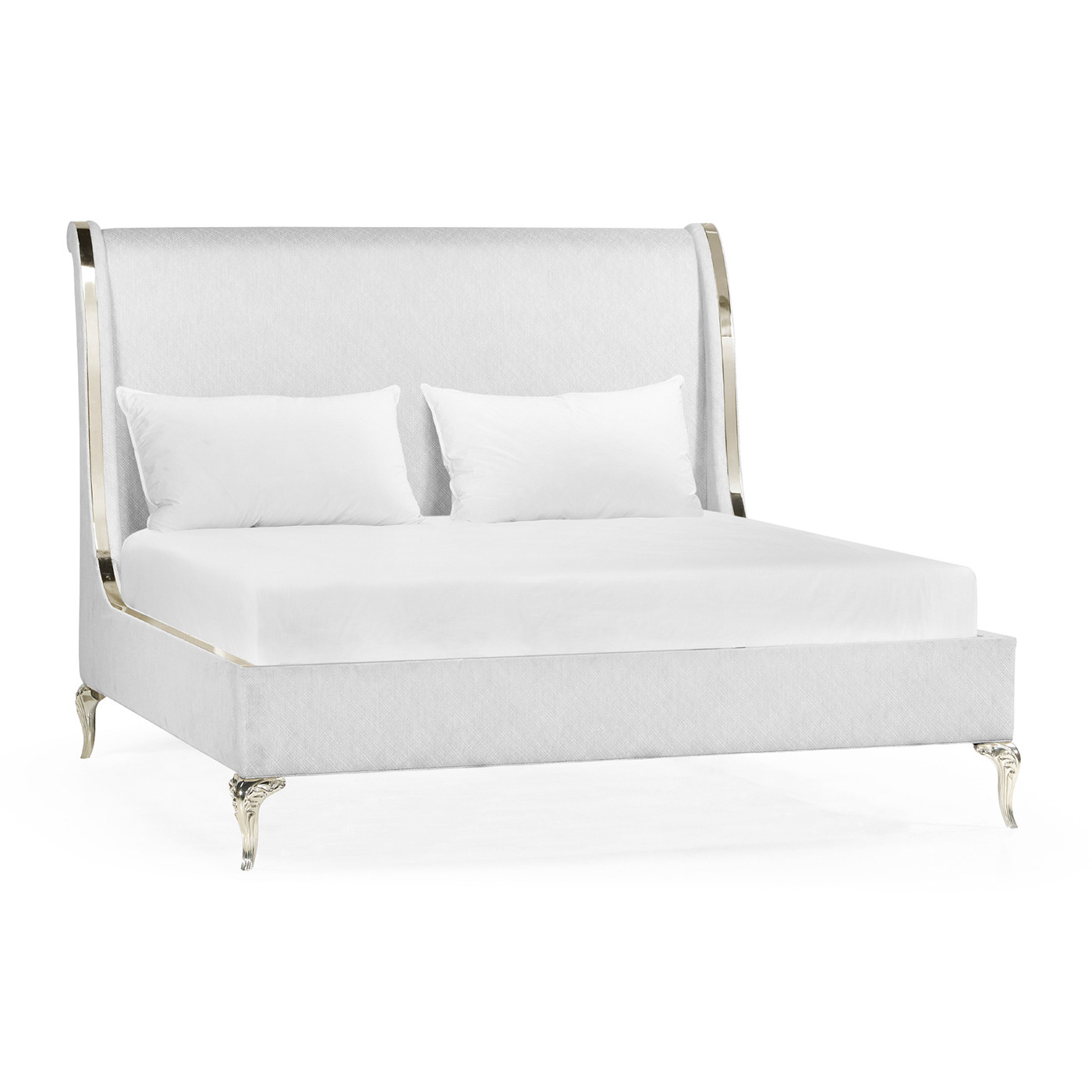 Rivoli White Stainless Steel US King Bed