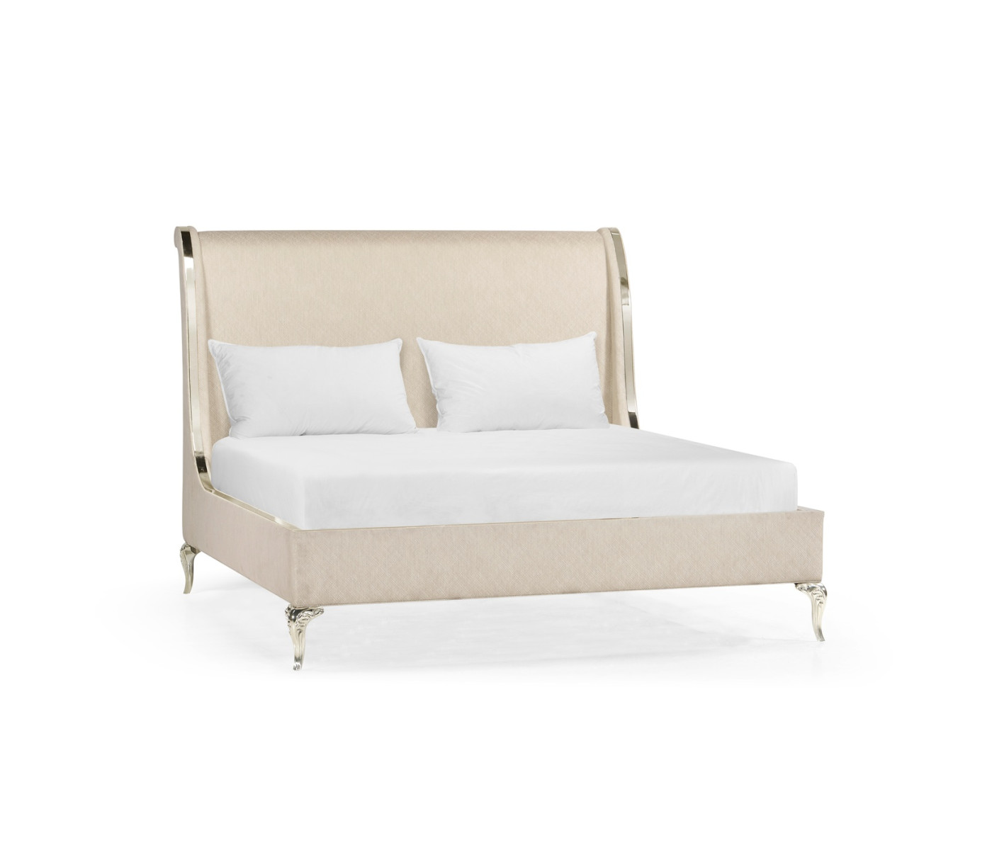 Rivoli White Stainless Steel US Queen Bed