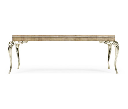 Rectangular Rivoli Walnut & White Stainless Steel Cocktail Table
