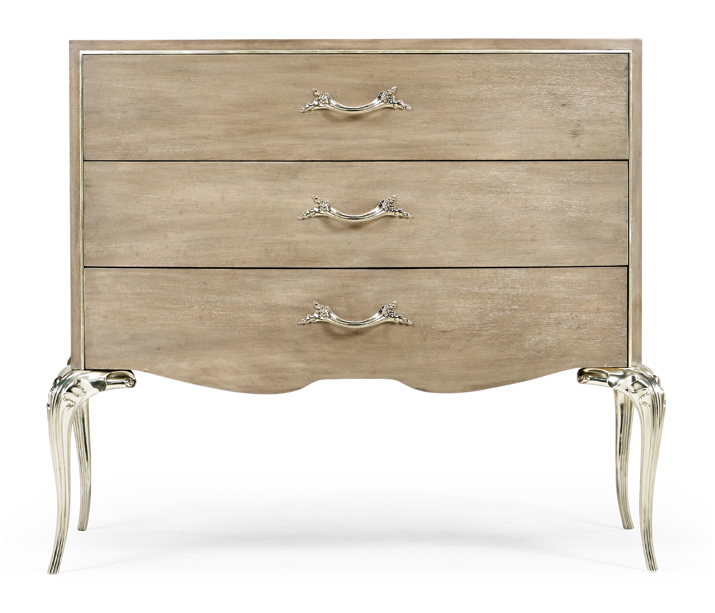 Rivoli Walnut & White Stainless Steel Nightstand