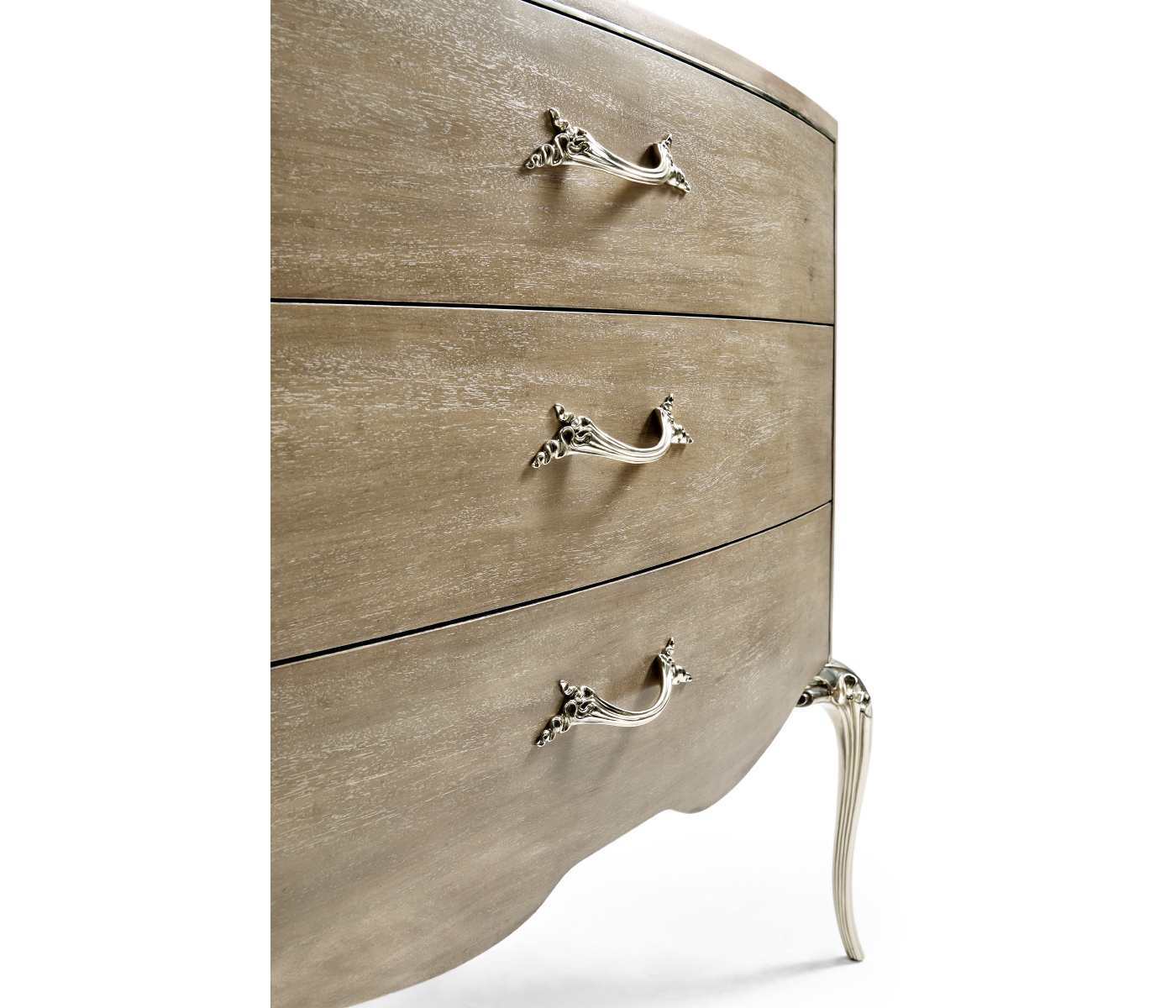 Rivoli Walnut & White Stainless Steel Nightstand