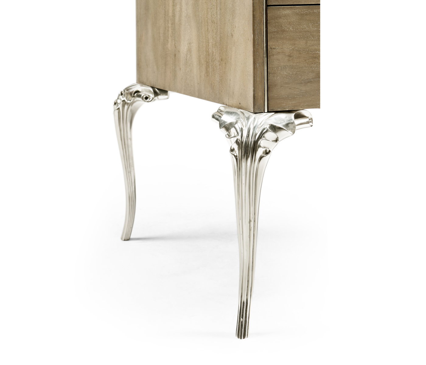 Rivoli Walnut & White Stainless Steel Nightstand