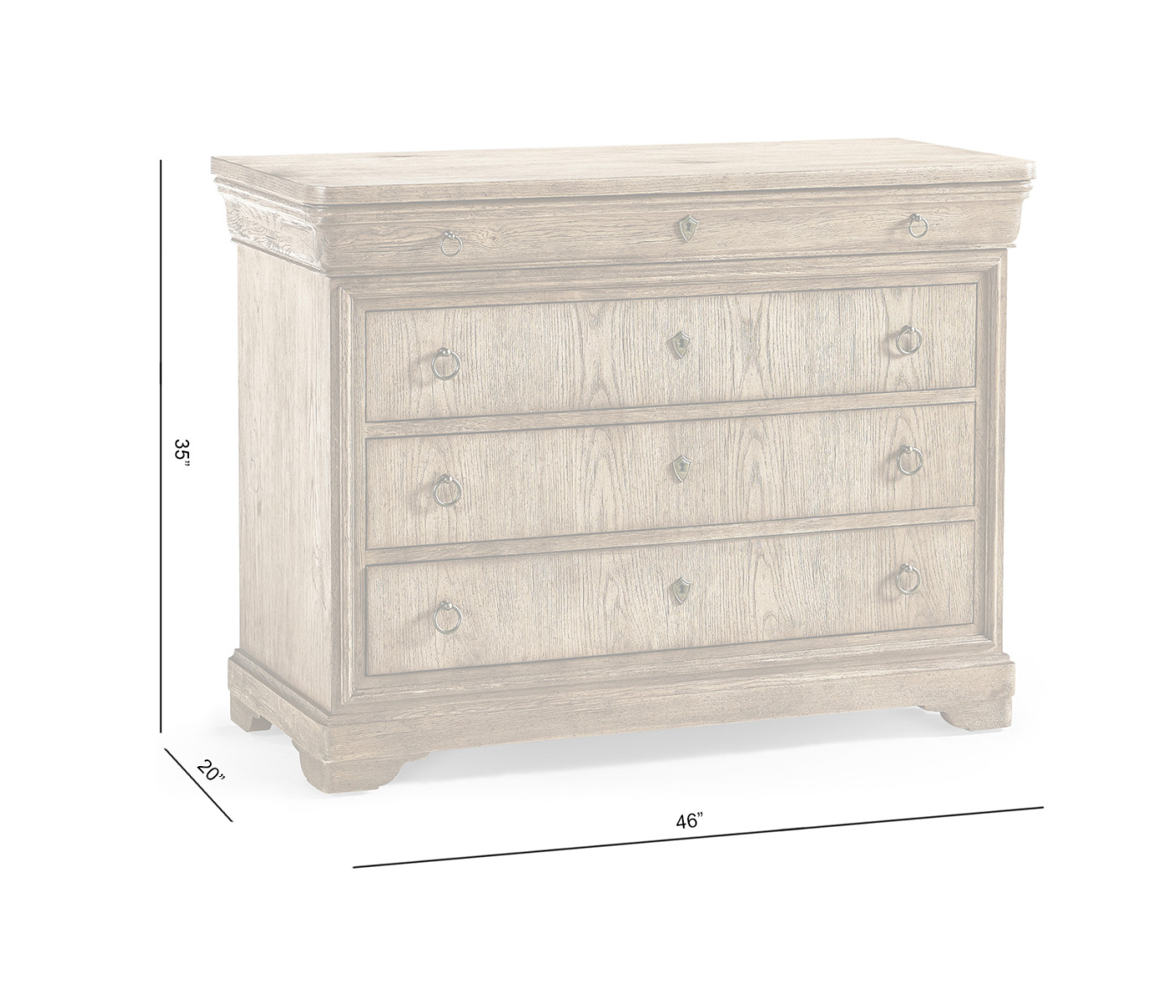 Entropy Louis Phillipe Drawer Chest - Stripped Chestnut