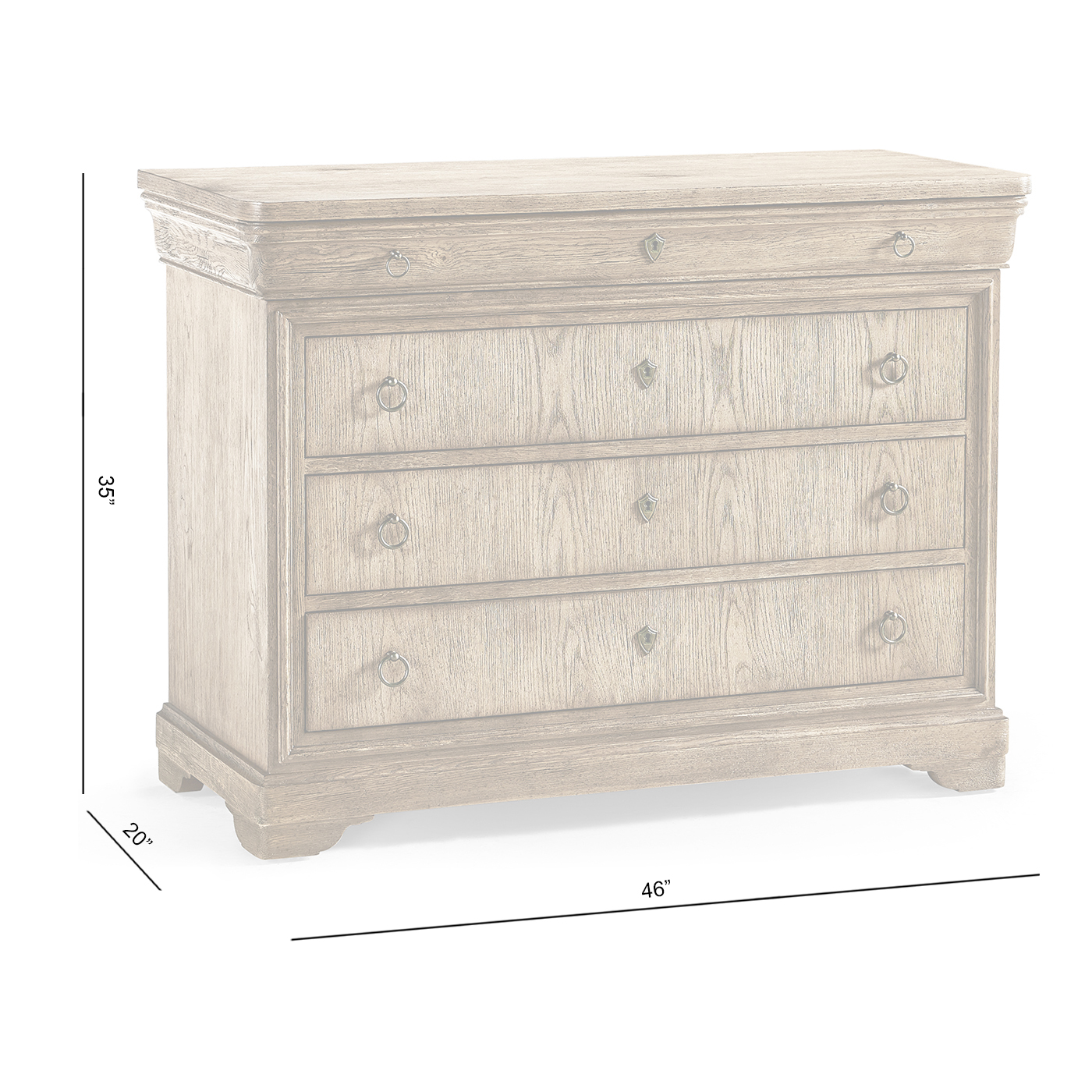 Entropy Louis Phillipe Drawer Chest - Stripped Chestnut
