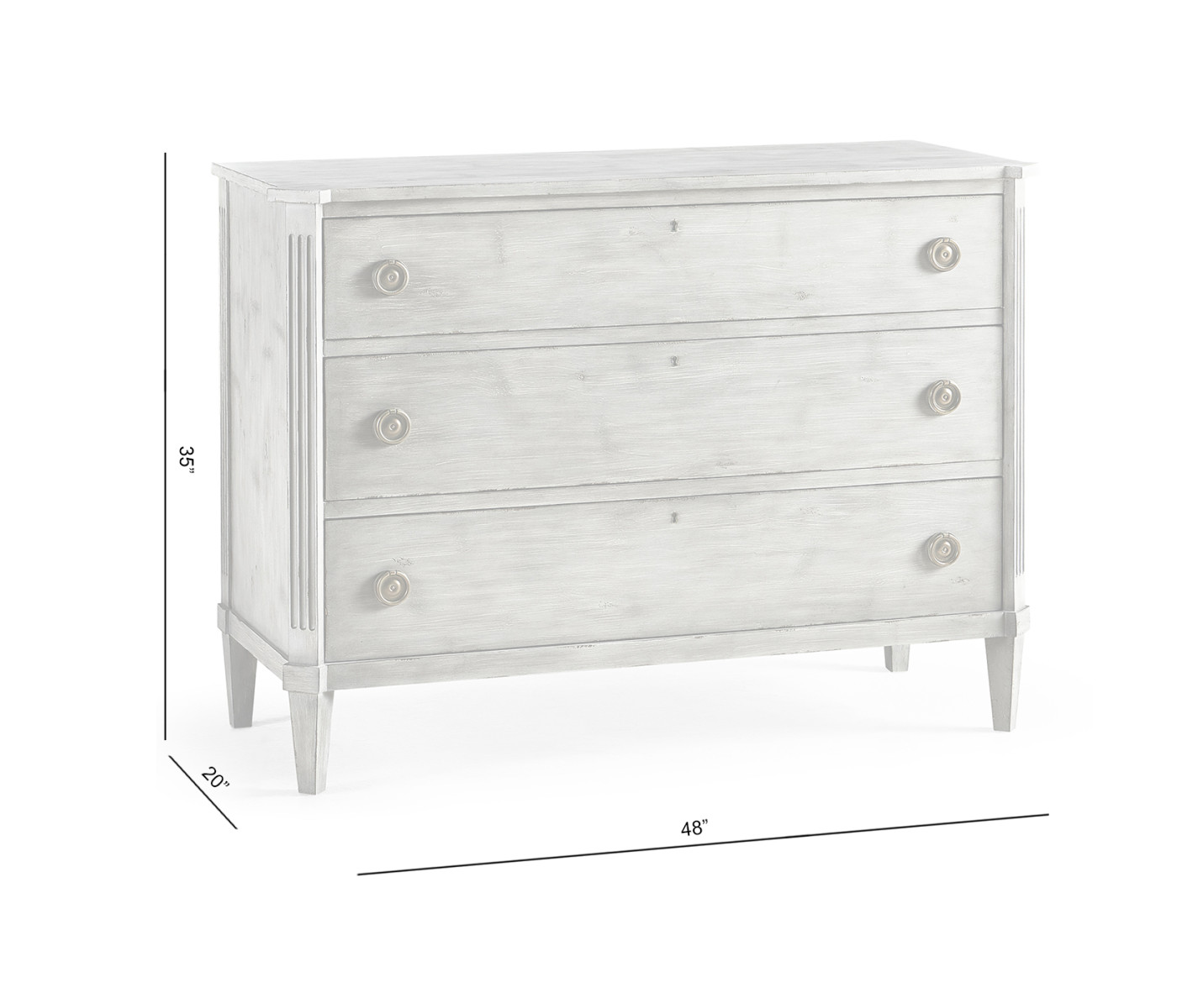 Aeon Swedish Drawer Chest - Antiqued Grey