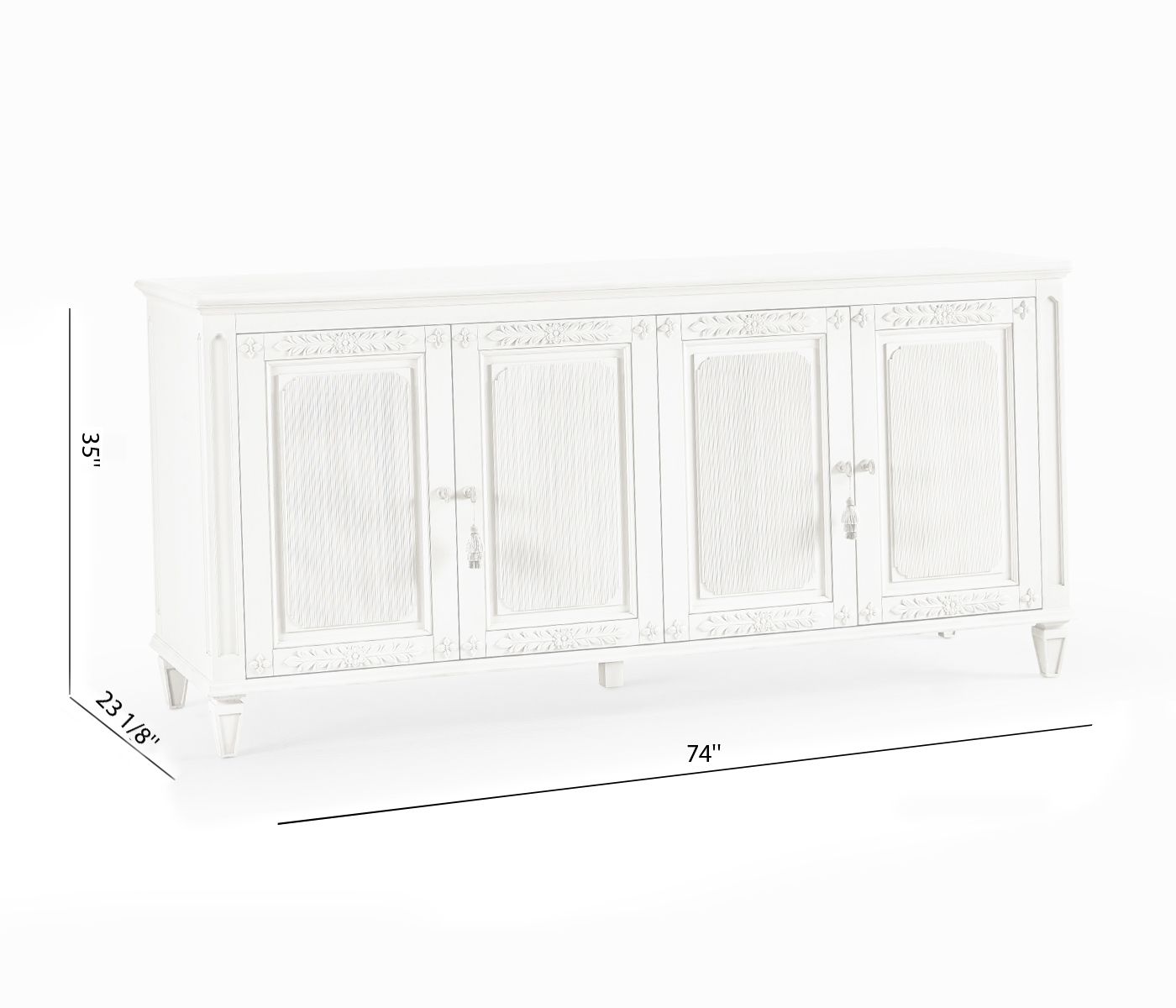 White Crepuscular Credenza