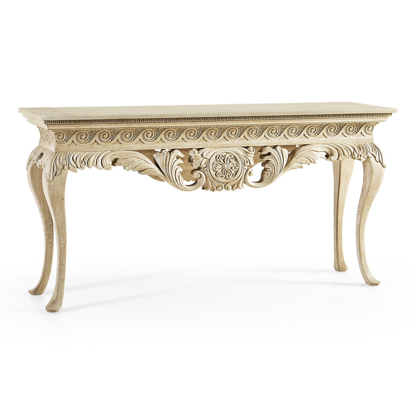 Incus Carved Console W/ Wood Top