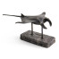 Manta Ray Bronze Statue with Marble Base