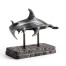 Arc Hammerhead Shark Bronze Statue with Marble Base