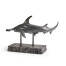 Arc Hammerhead Shark Bronze Statue with Marble Base