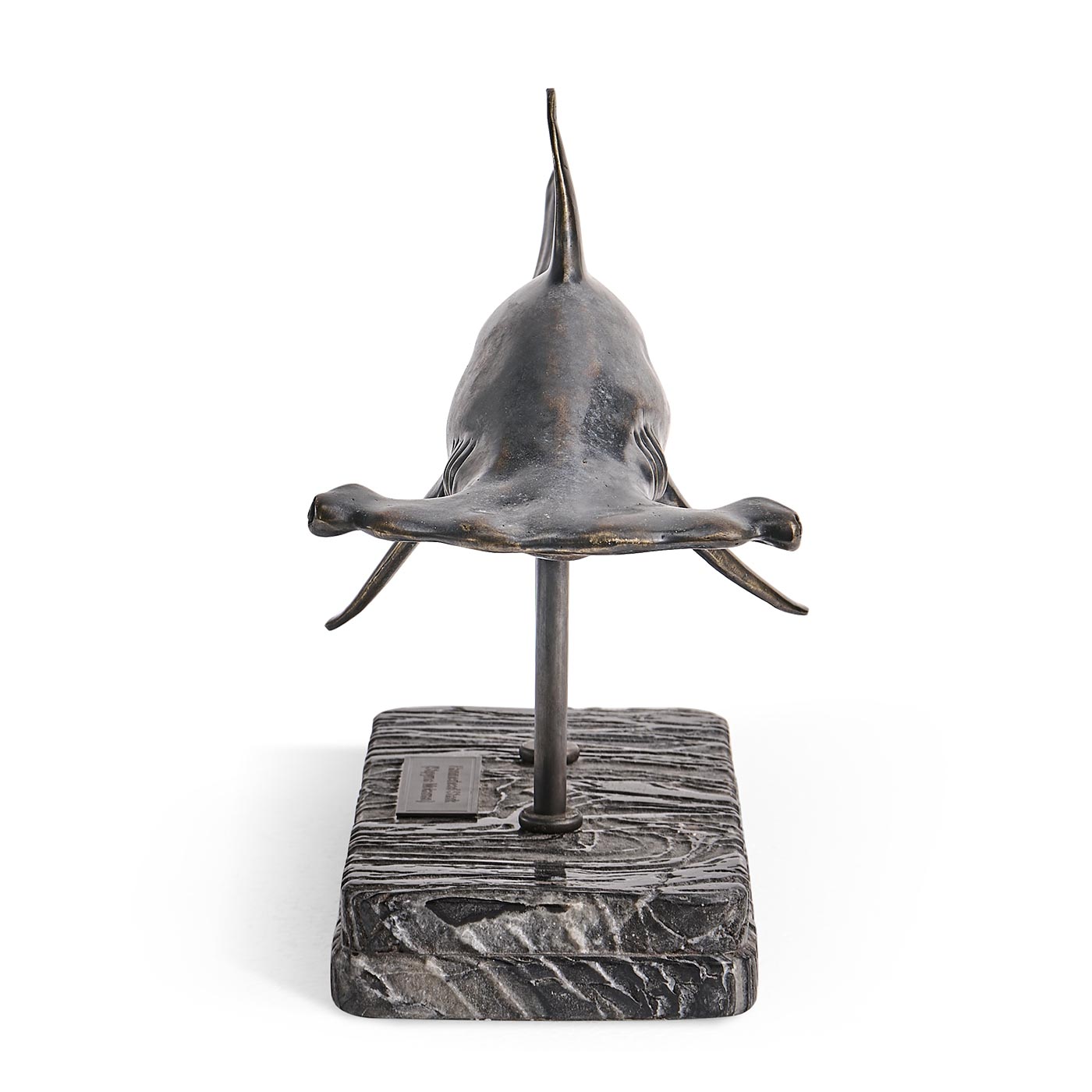 Glide Hammerhead Shark Bronze Statue with Marble Base