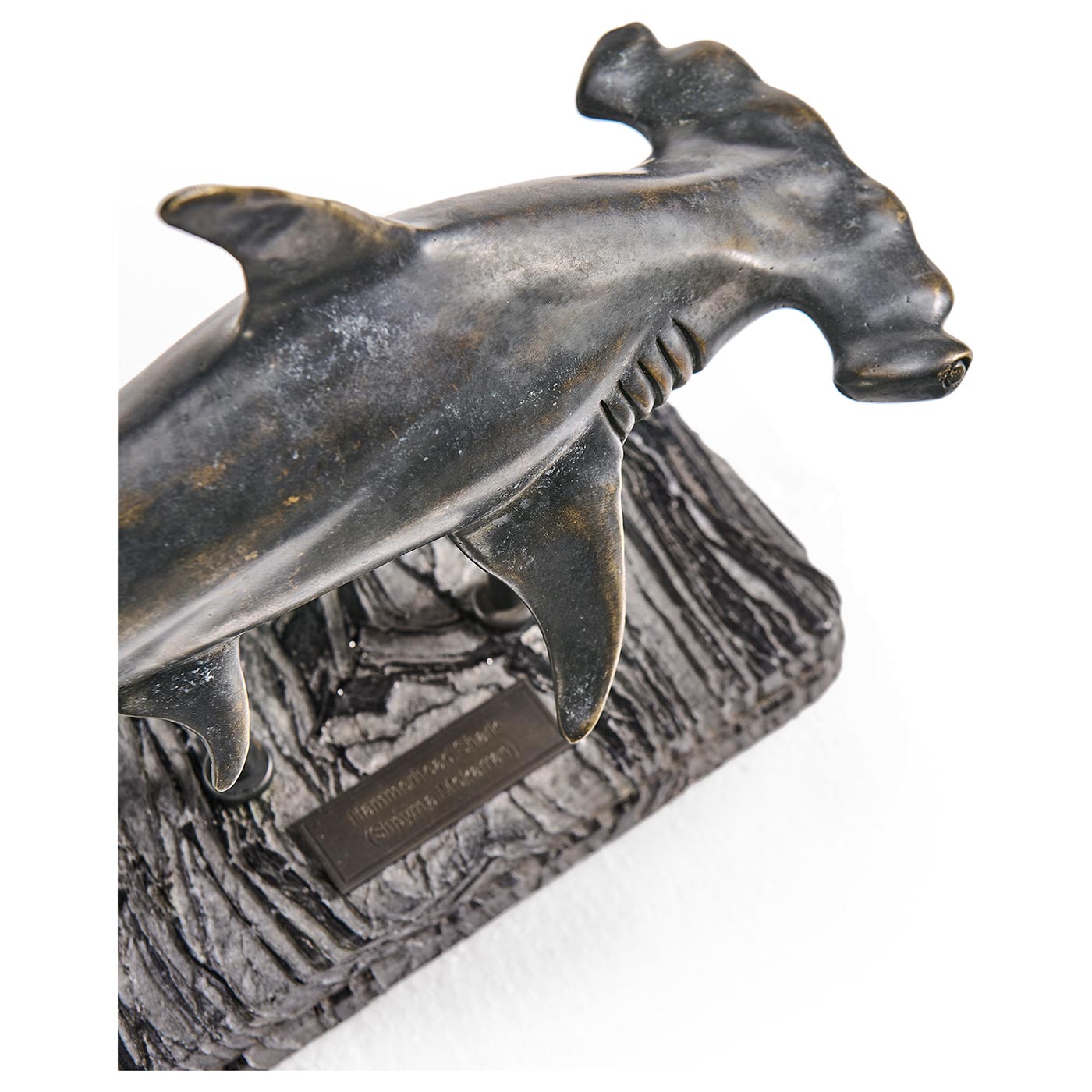 Glide Hammerhead Shark Bronze Statue with Marble Base