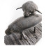 Raised Manatee Bronze Statue with Marble Base