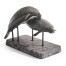 Raised Manatee Bronze Statue with Marble Base