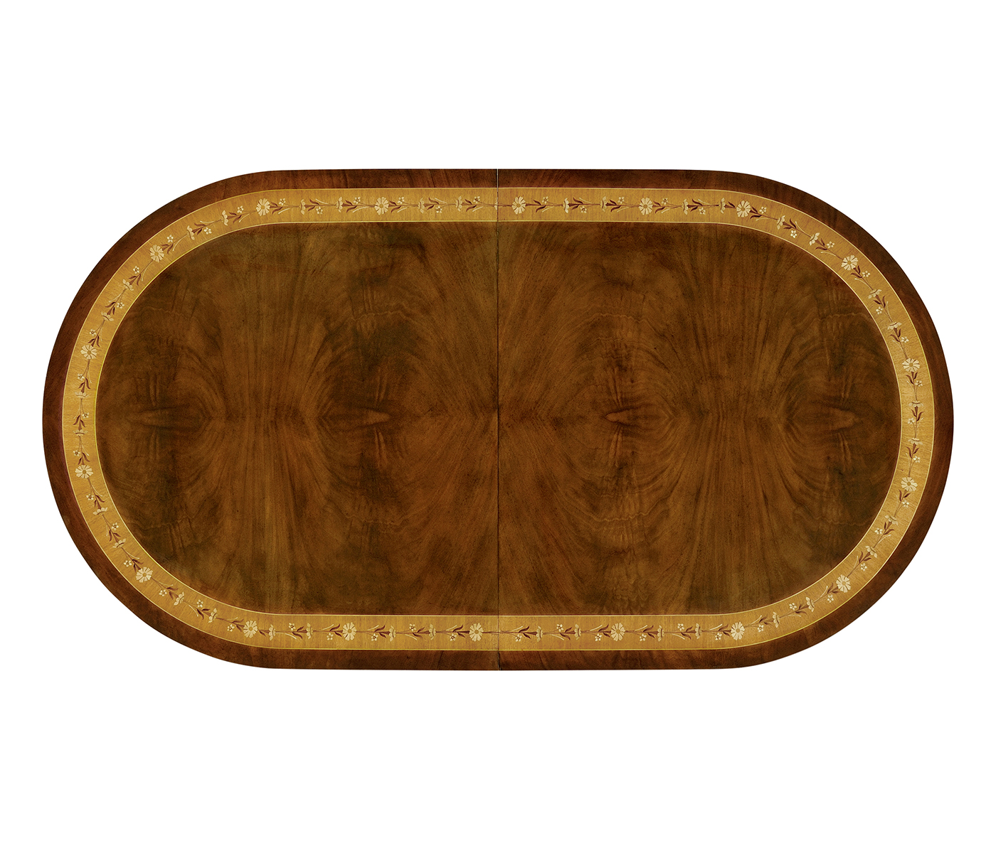 Mahogany two self storing leaves Biedermeier style dining table