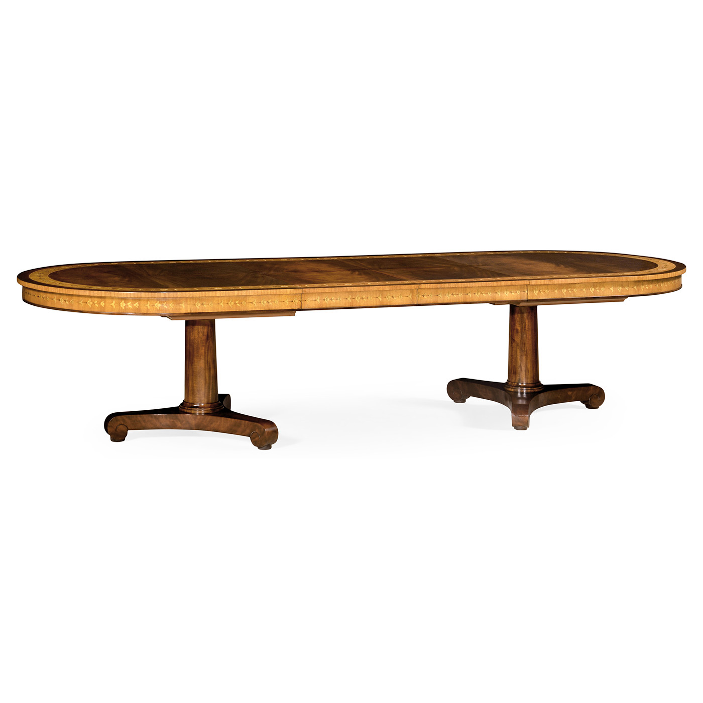 Mahogany Two Self Storing Leaves Biedermeier Style Dining Table 88