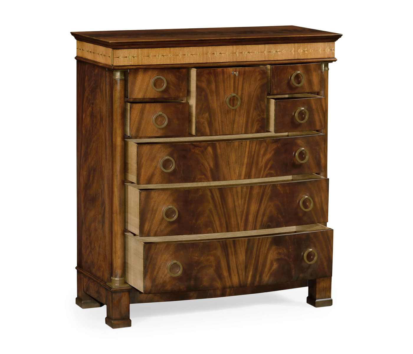 Mahogany biedermeier high chest
