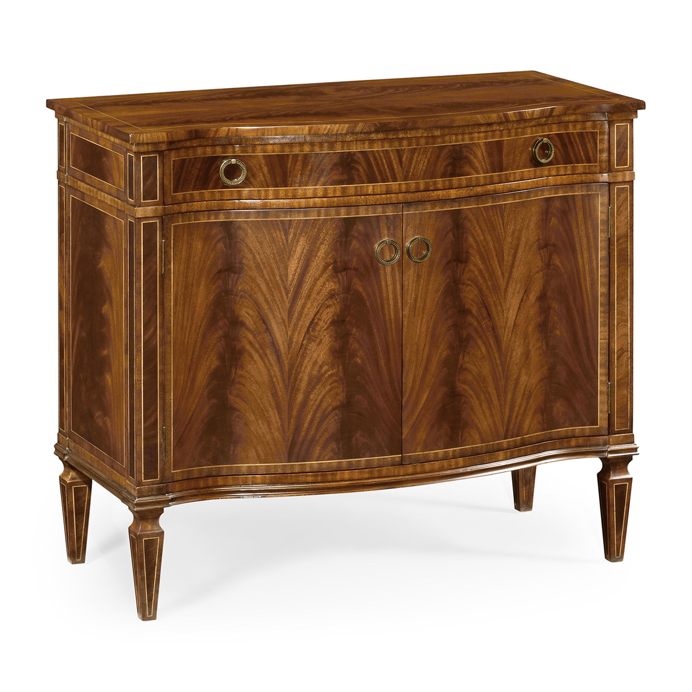 Bowfront mahogany side cabinet (high seen)