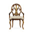 Sheraton Style Burl Walnut Oval Back Arm Chair