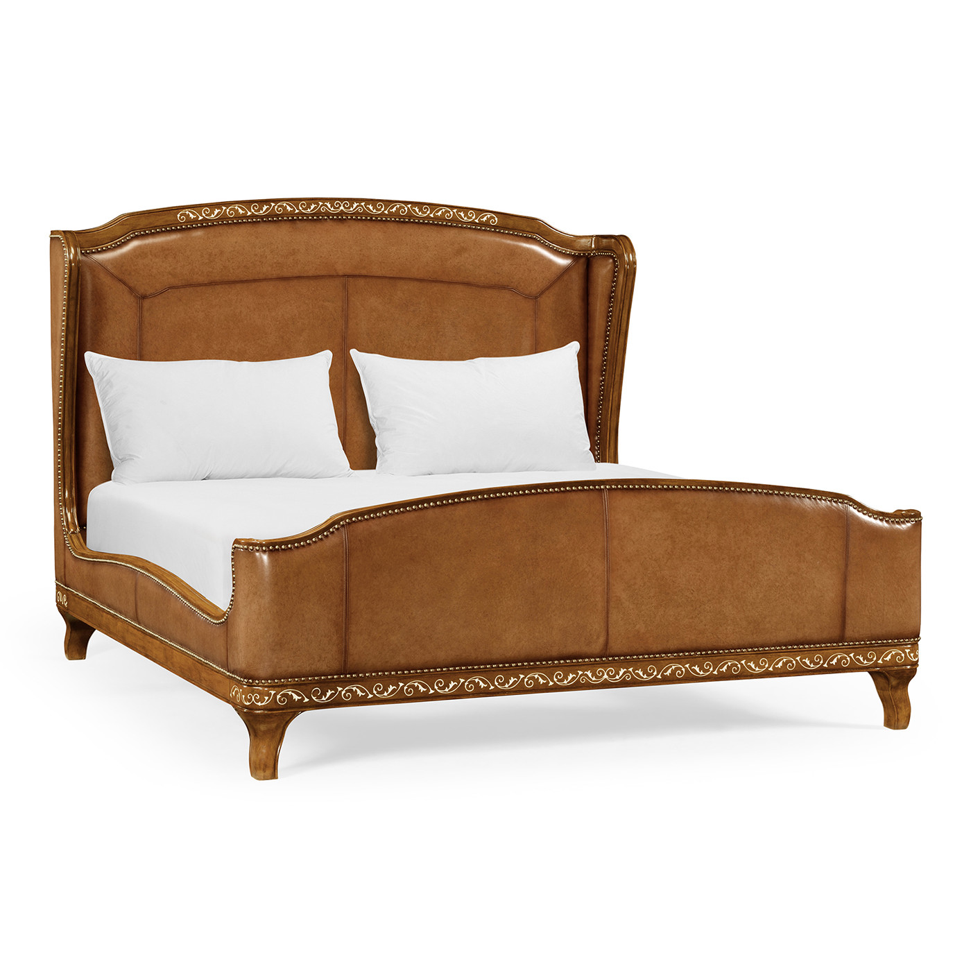 Louis XV Style Burl Walnut Cali King Bed