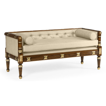 Regency Style Walnut Upholstered Settee