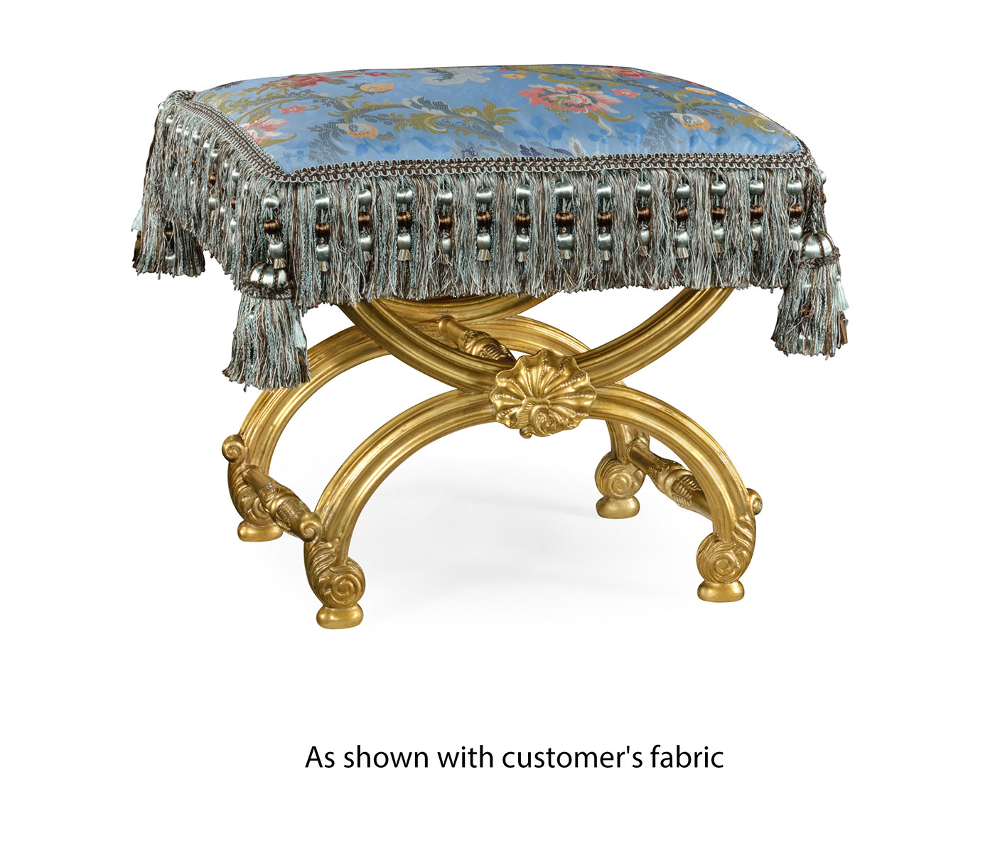Gilded Footstool with Shell Decoration