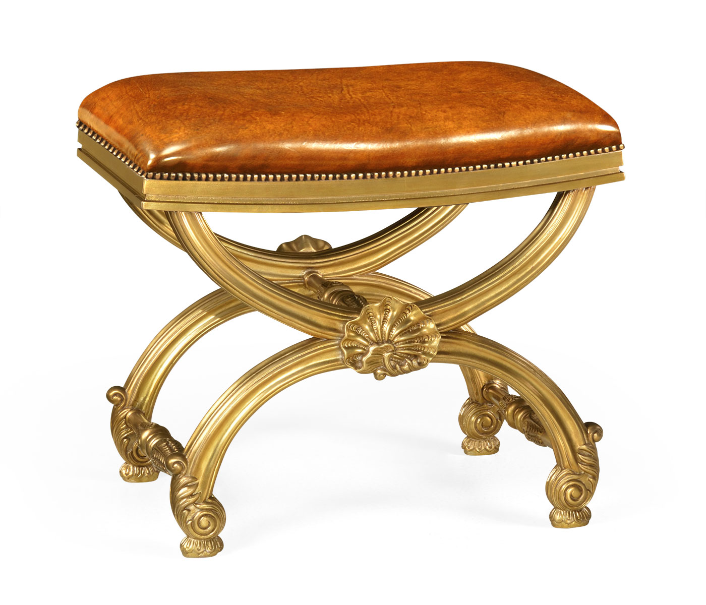 Gilded Footstool with Shell Decoration