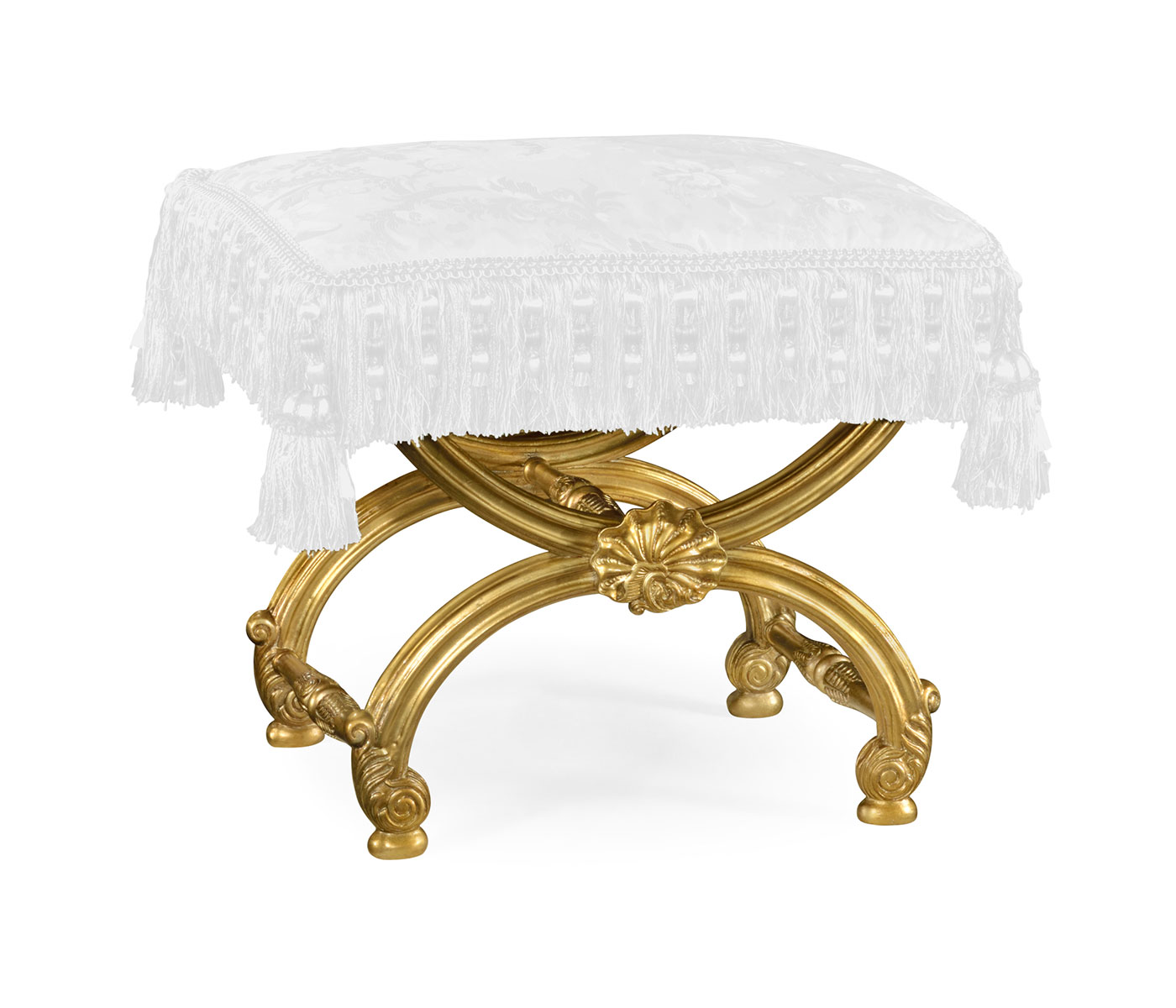 Gilded Footstool with Shell Decoration