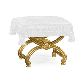 Gilded Footstool with Shell Decoration
