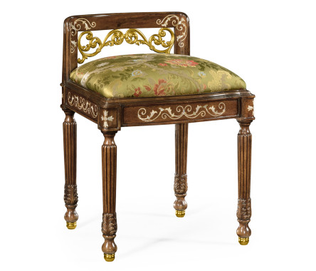 Burl & mother of pearl dressing stool