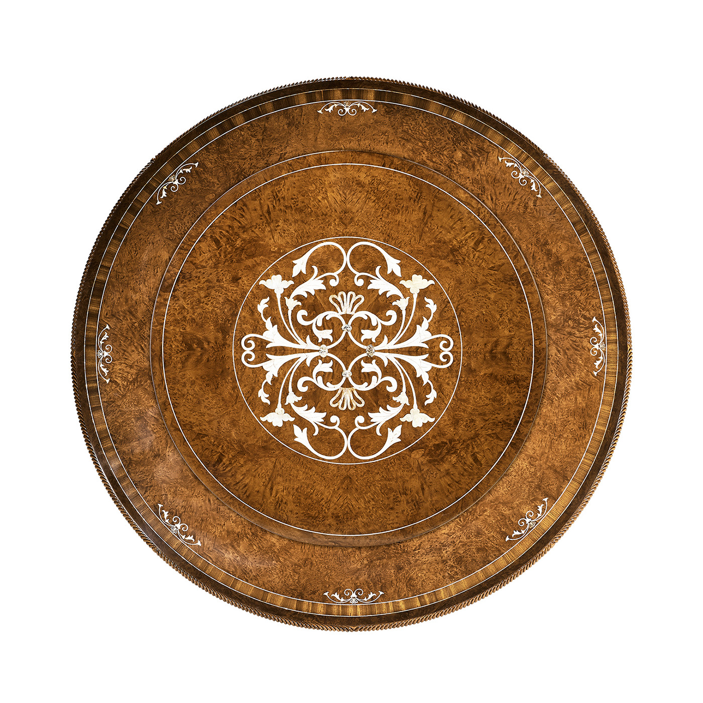 Burl & Mother of Pearl Round Dining Table 71