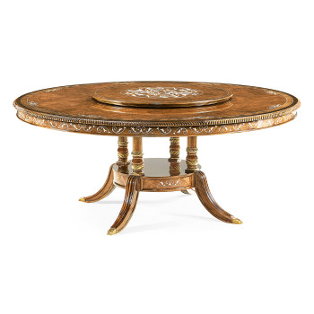Burl & Mother of Pearl Round Dining Table 71