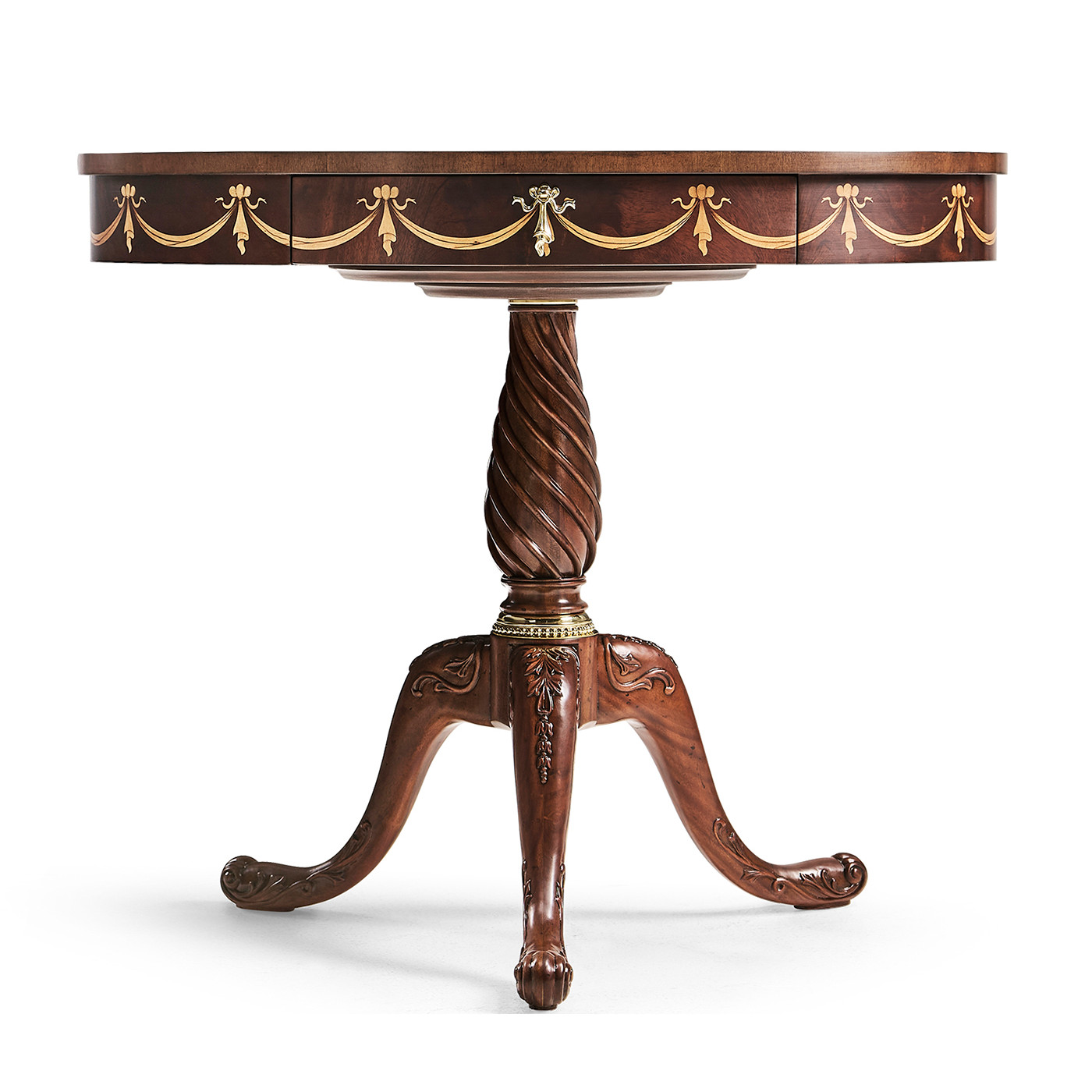 Mahogany Oval Marquetry Lamp Table