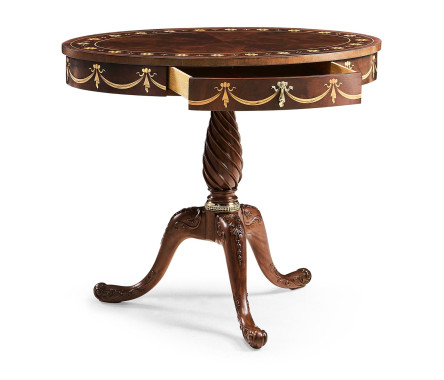 Mahogany Oval Marquetry Lamp Table