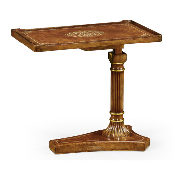 Burl & Mother of Pearl Adjustable Sofa/Bed Table