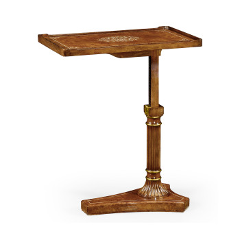 Burl & Mother of Pearl Adjustable Sofa/Bed Table