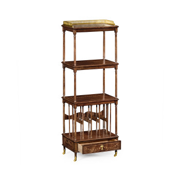 Mahogany Three-Tier Shelf with Canterbury
