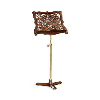 Mahogany Fretwork Adjustable Music Stand