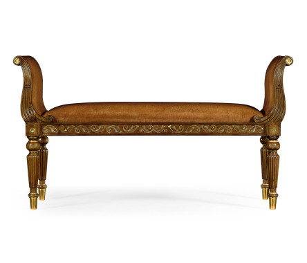 Burl & Mother of Pearl Hall Bench