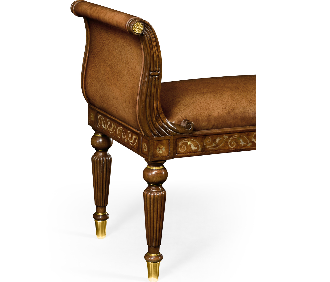 Burl & Mother of Pearl Hall Bench