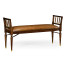 Mahogany Window bench with leather upholstery
