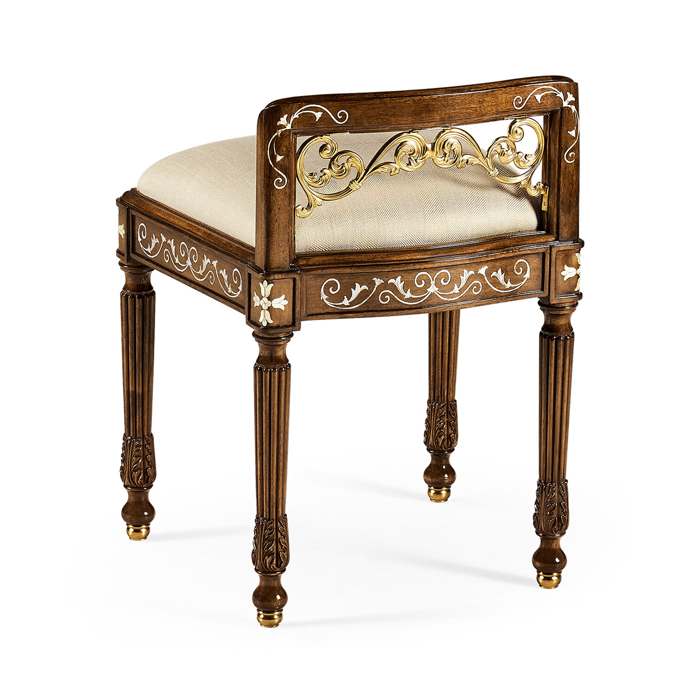 Burl & Mother of Pearl Dressing Stool