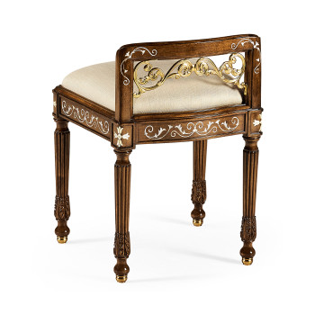 Burl & Mother of Pearl Dressing Stool