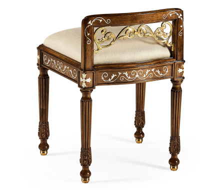 Burl & Mother of Pearl Dressing Stool