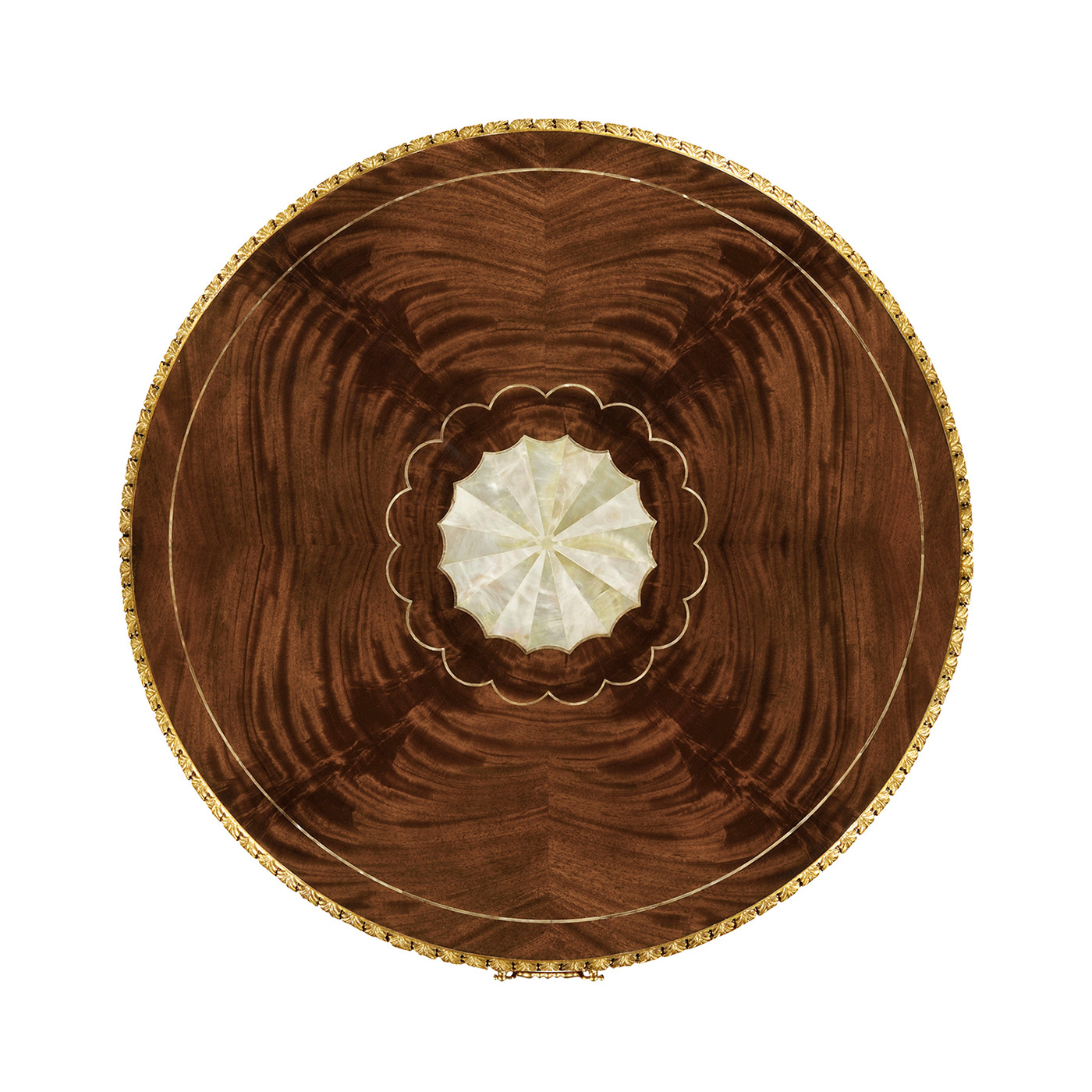 Mahogany And Mop Drum Side Table