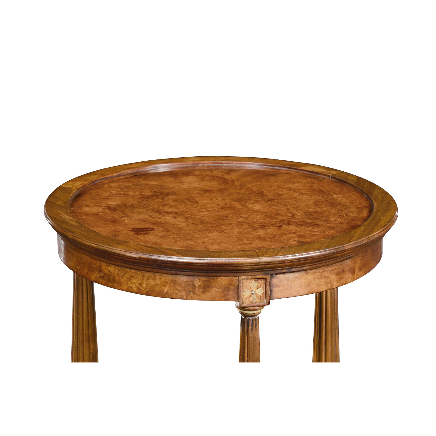 Mahogancy and brass round side table with tray