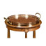 Mahogancy and brass round side table with tray